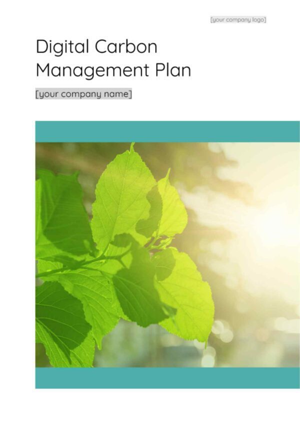 Digital Carbon Management Plan Template